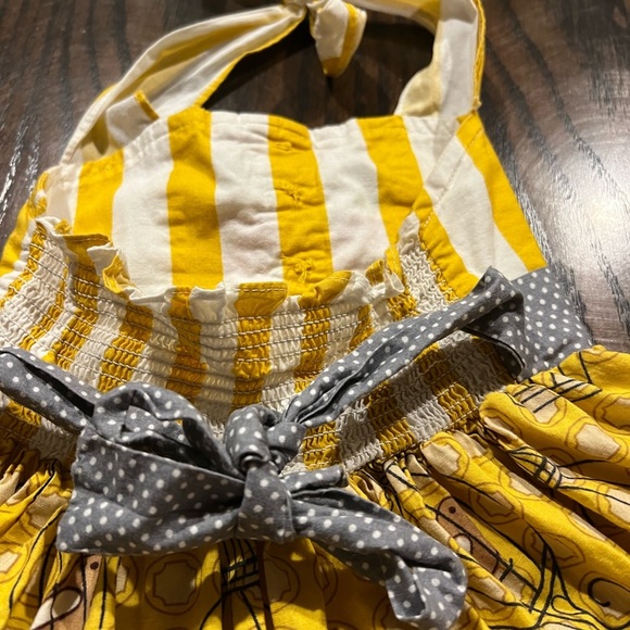 Be Girl Clothing Canary & Pink Halter Tieback Ruffle Dress Size 2T Boho Cute - Picture 6 of 8